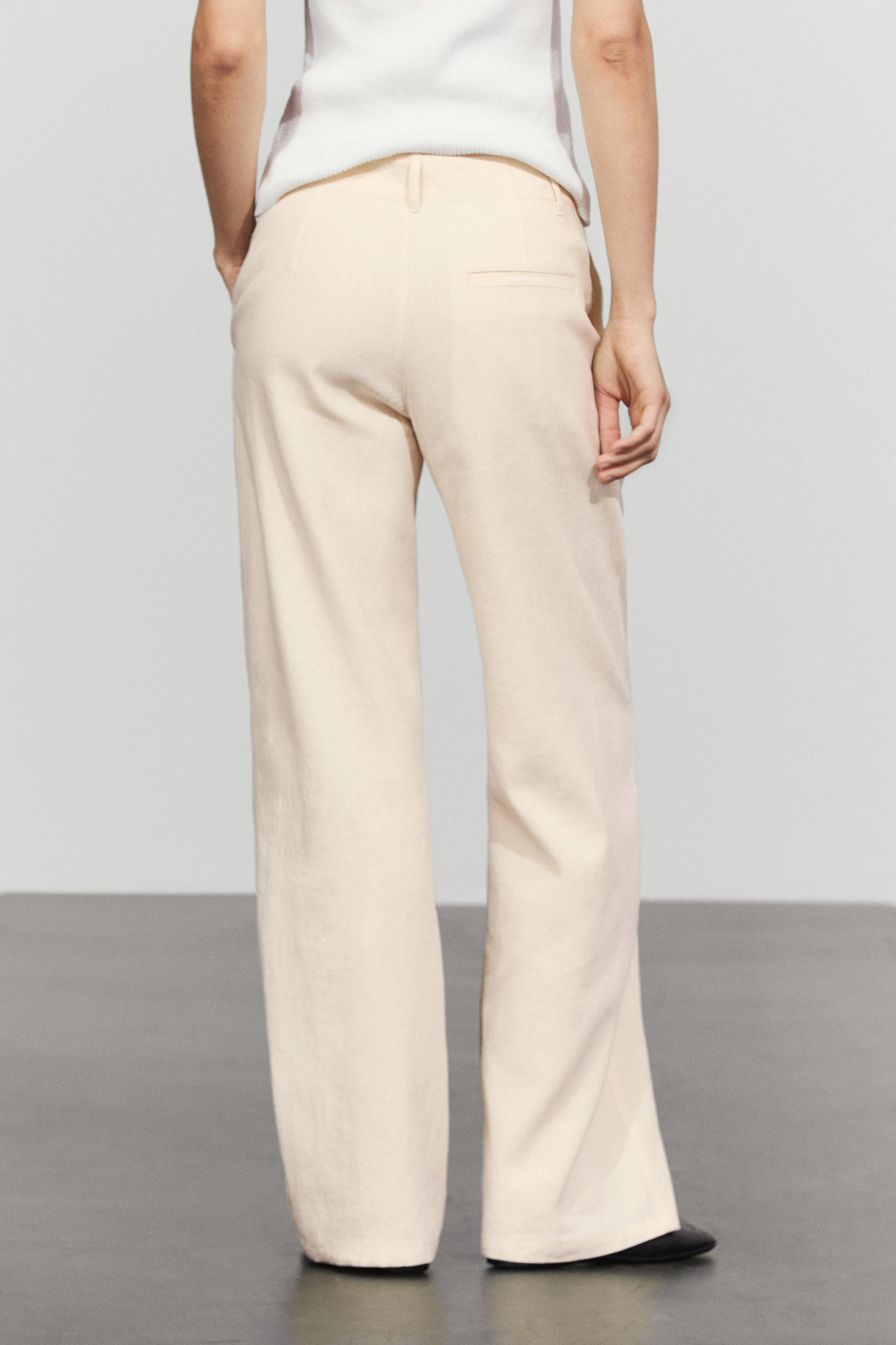 Linen blend relaxed fit pants